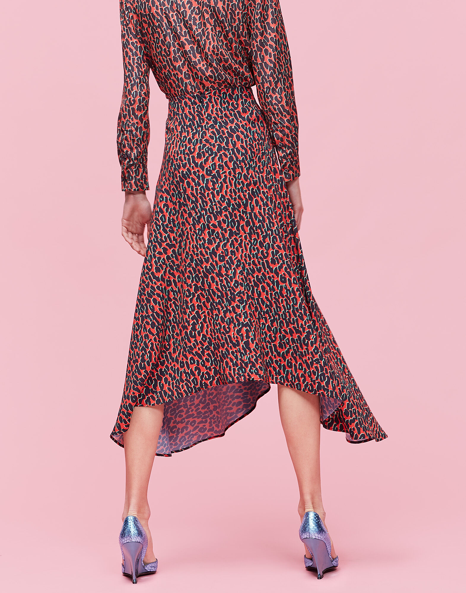 LaDoubleJ Martha Skirt Leopard Rosso SKI0025SAB001LEO0002