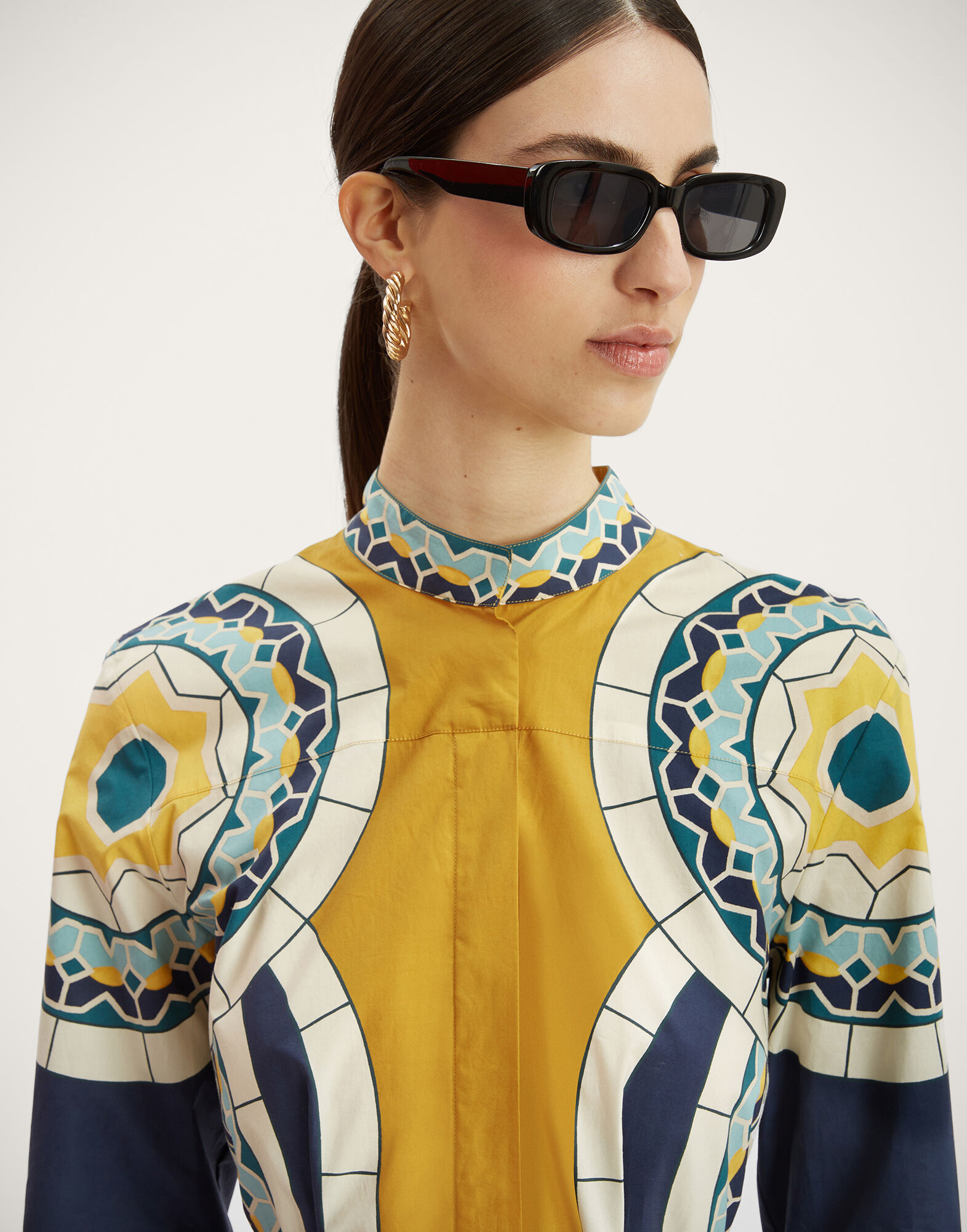 Sundowner Dress in Mudejar Placée Blue for Women | La DoubleJ