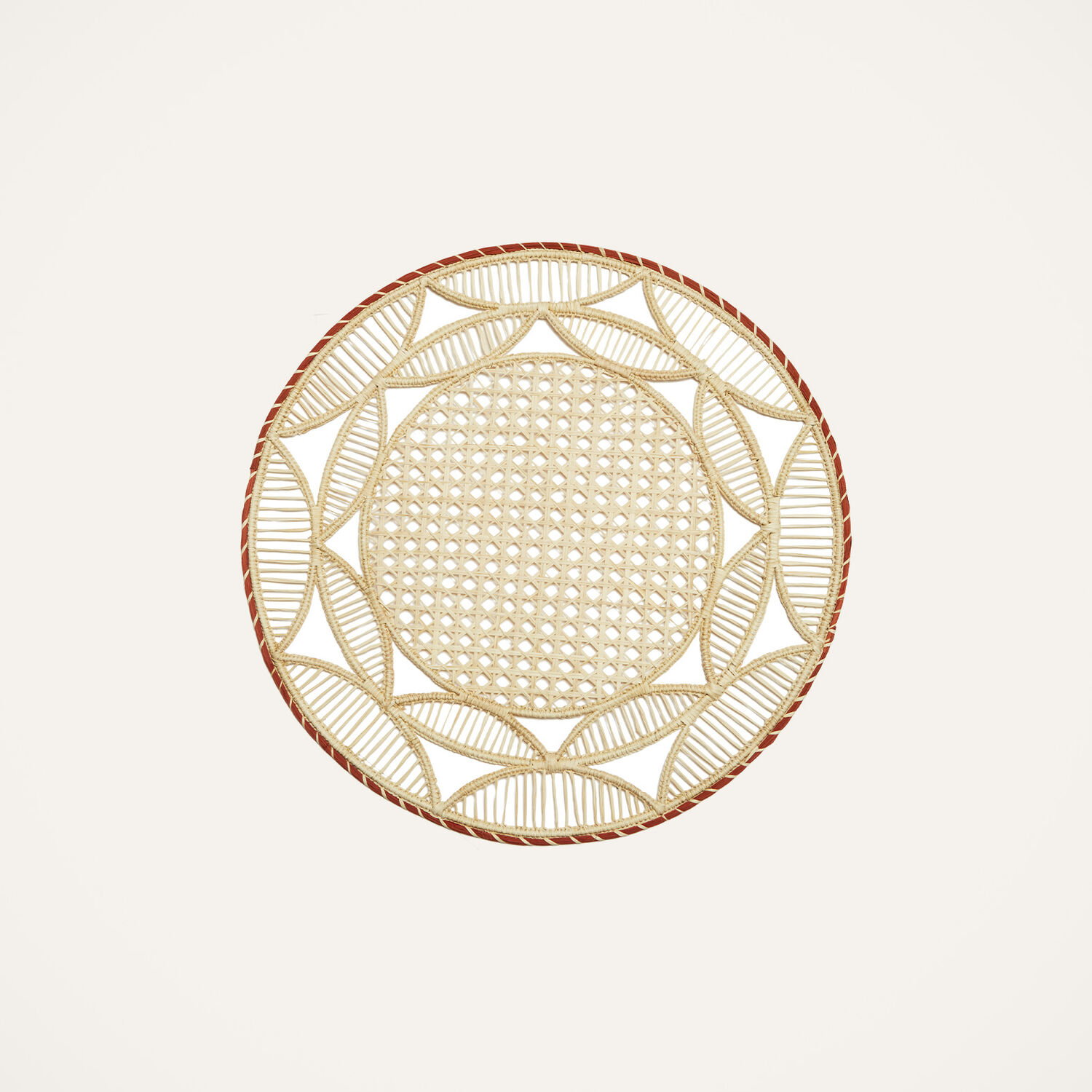 Shop La Doublej Raffia Placemats Set Of 2 In Sol Brick