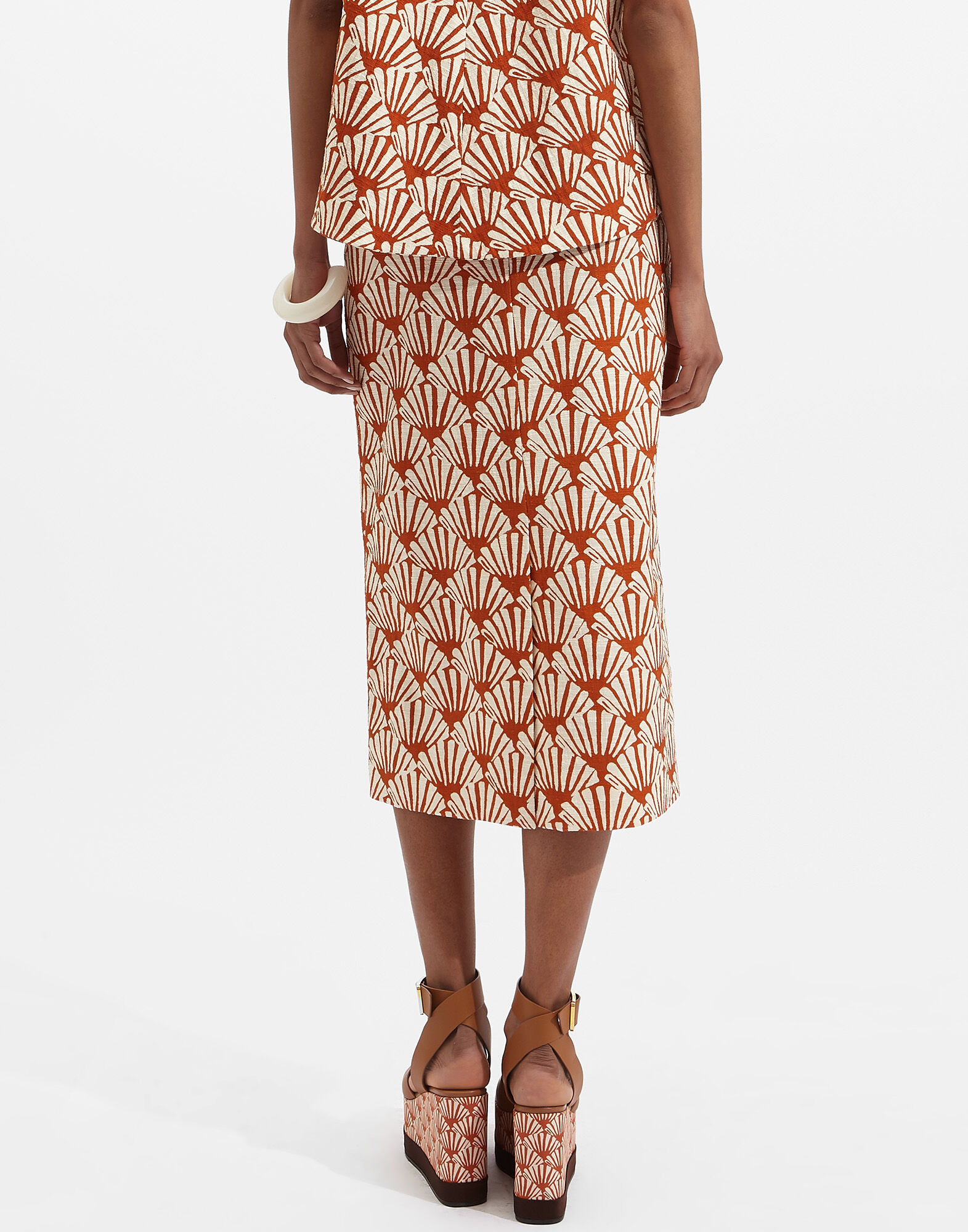 スカート La Double J SKI0106.SIL006WOD01 Skirts DOUBLEJ Pencil Skirt in Ventaglio for Women | La DoubleJ