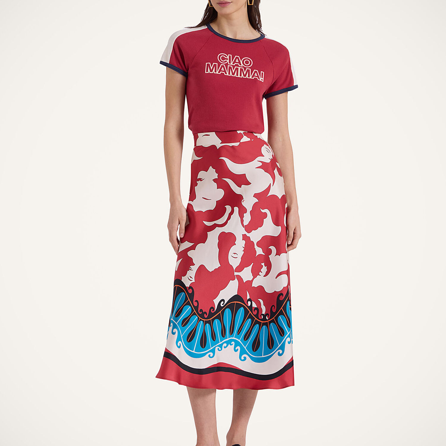 La Doublej X Lungomare Skirt Mamma Placee In Mamma Placée Red