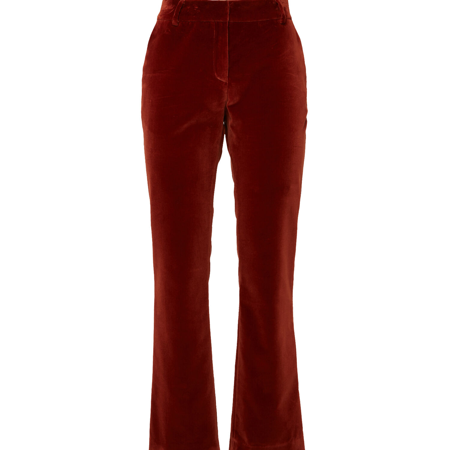 La Doublej 24 7 Pants Velvet Boot-cut Pants In Terracotta
