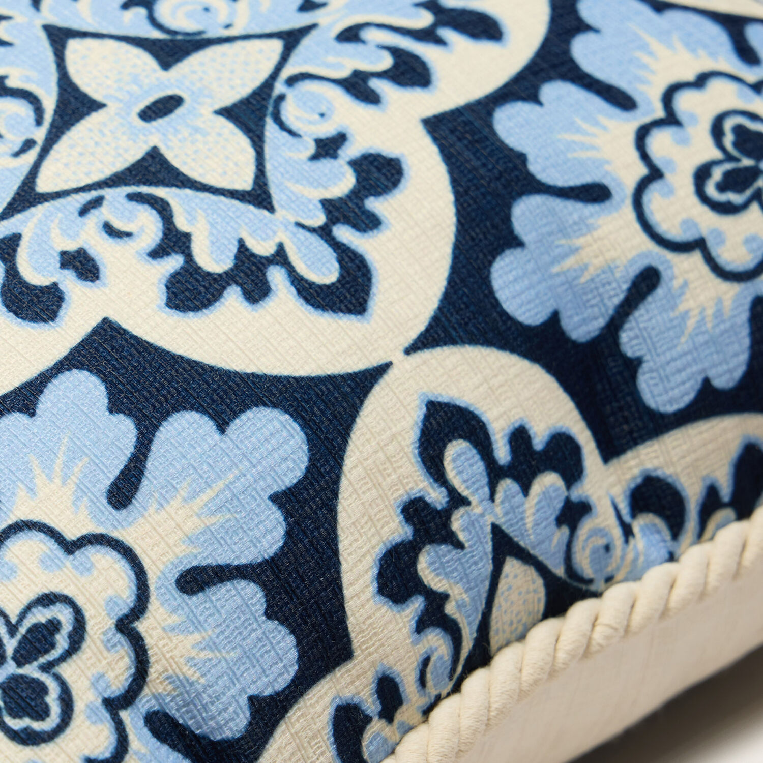 La Doublej Printed Cushion In Palazzo Blue