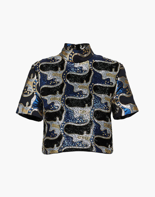 La DoubleJ Juliet Crop Top Spritz Blu TOP0084JAC040SPR0002