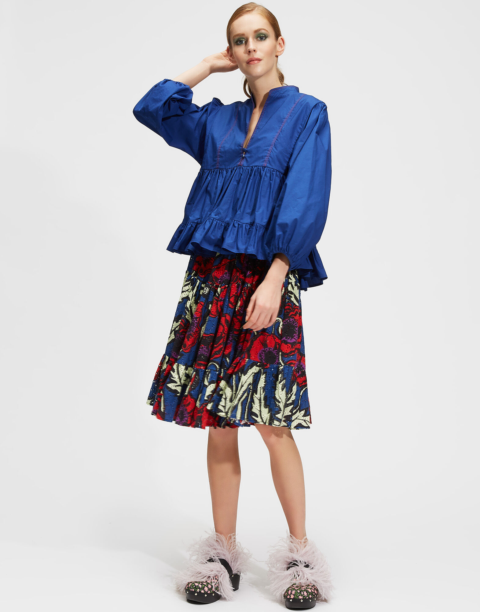 LaDoubleJ Quintana Top Solid Blue TOP0015COT001BLU0005