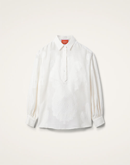 La DoubleJ Poet Shirt Pineapple Lace White SHI0055JCQ046PNP21WH01