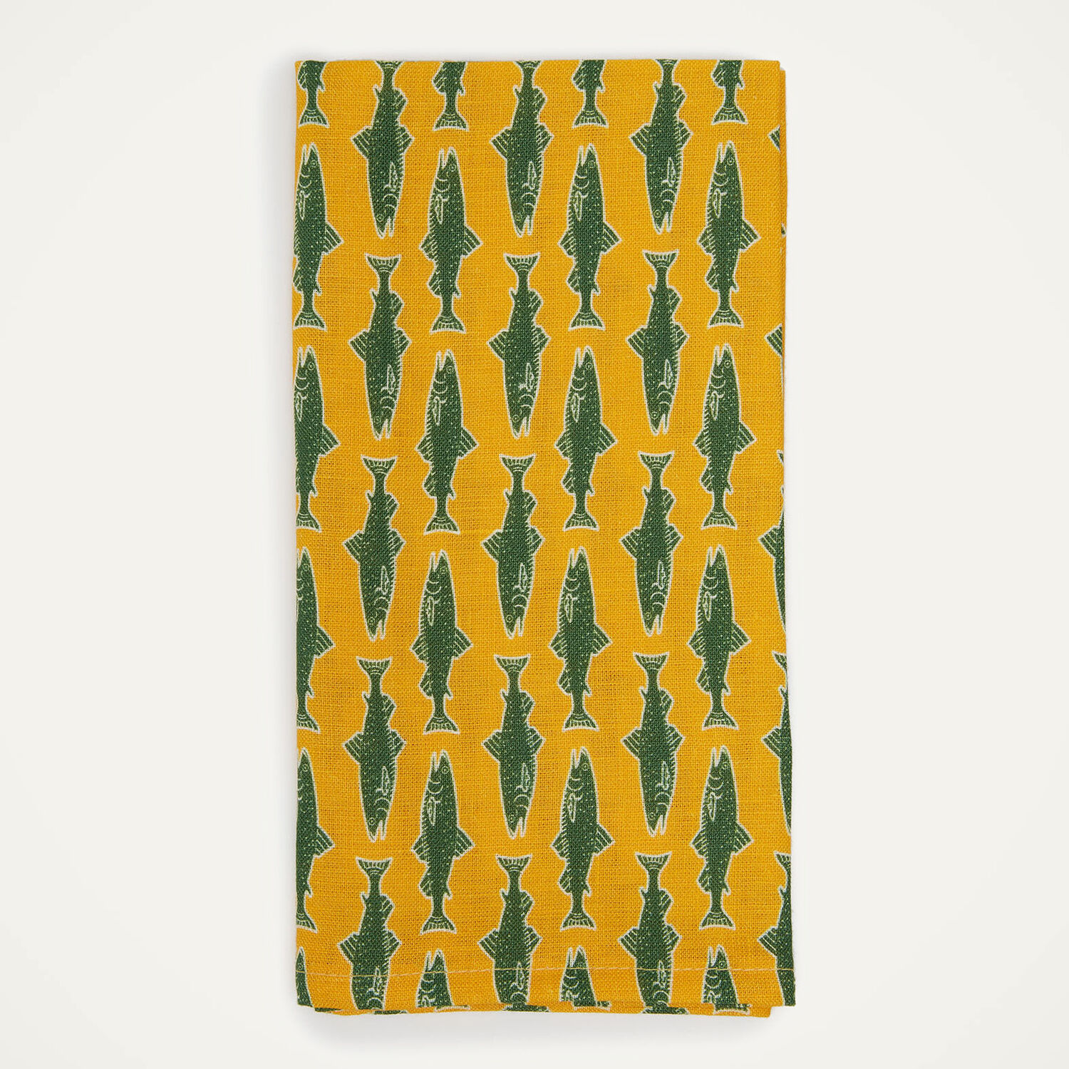  La Doublej Napkins Women - Large Napkins Set Of 2 (45x45) Como Fish Yellow Small One Size 100% Linen 