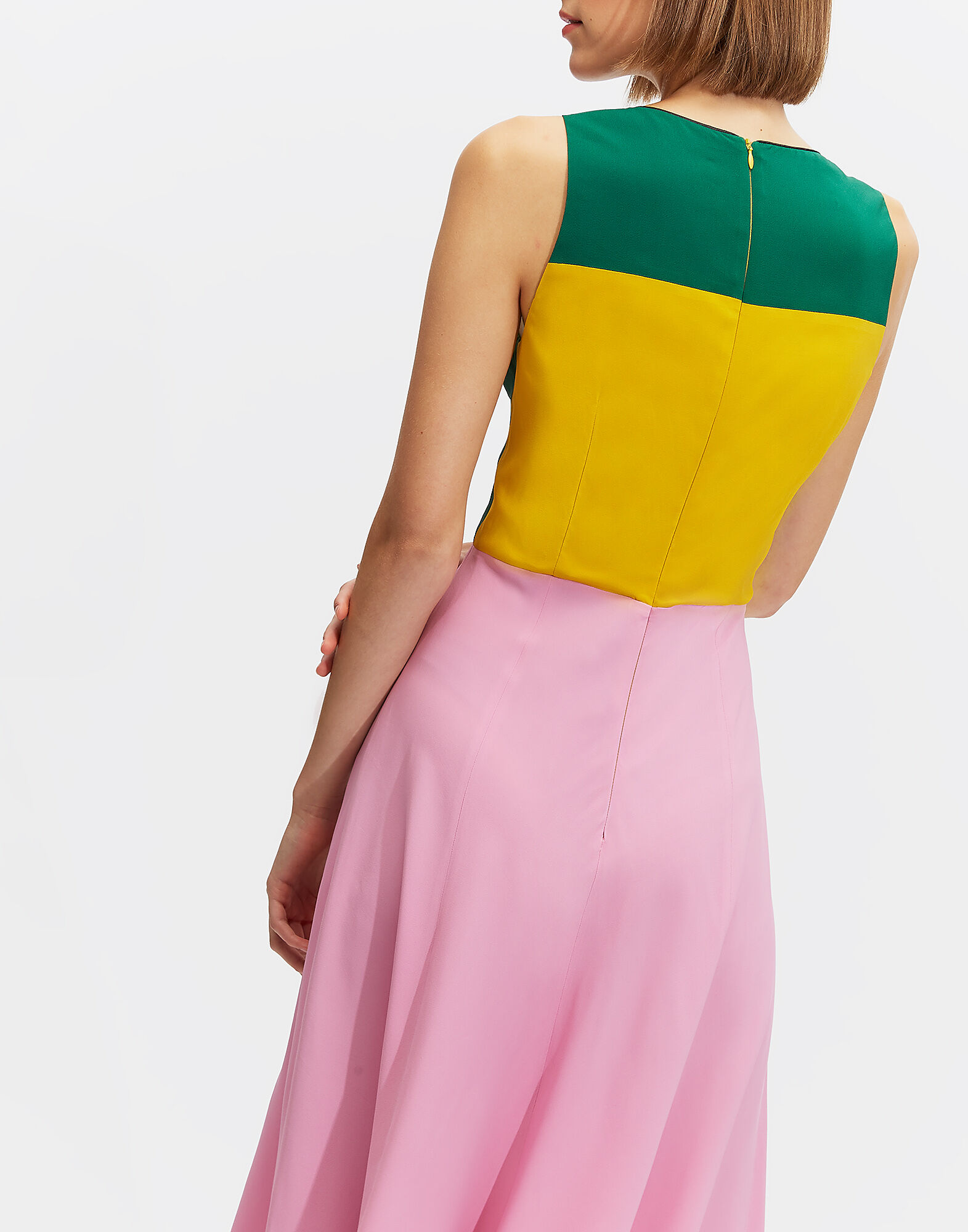 LaDoubleJ Sleeveless Pina Dress Solid Pink DRE0079VIS002ROS0002