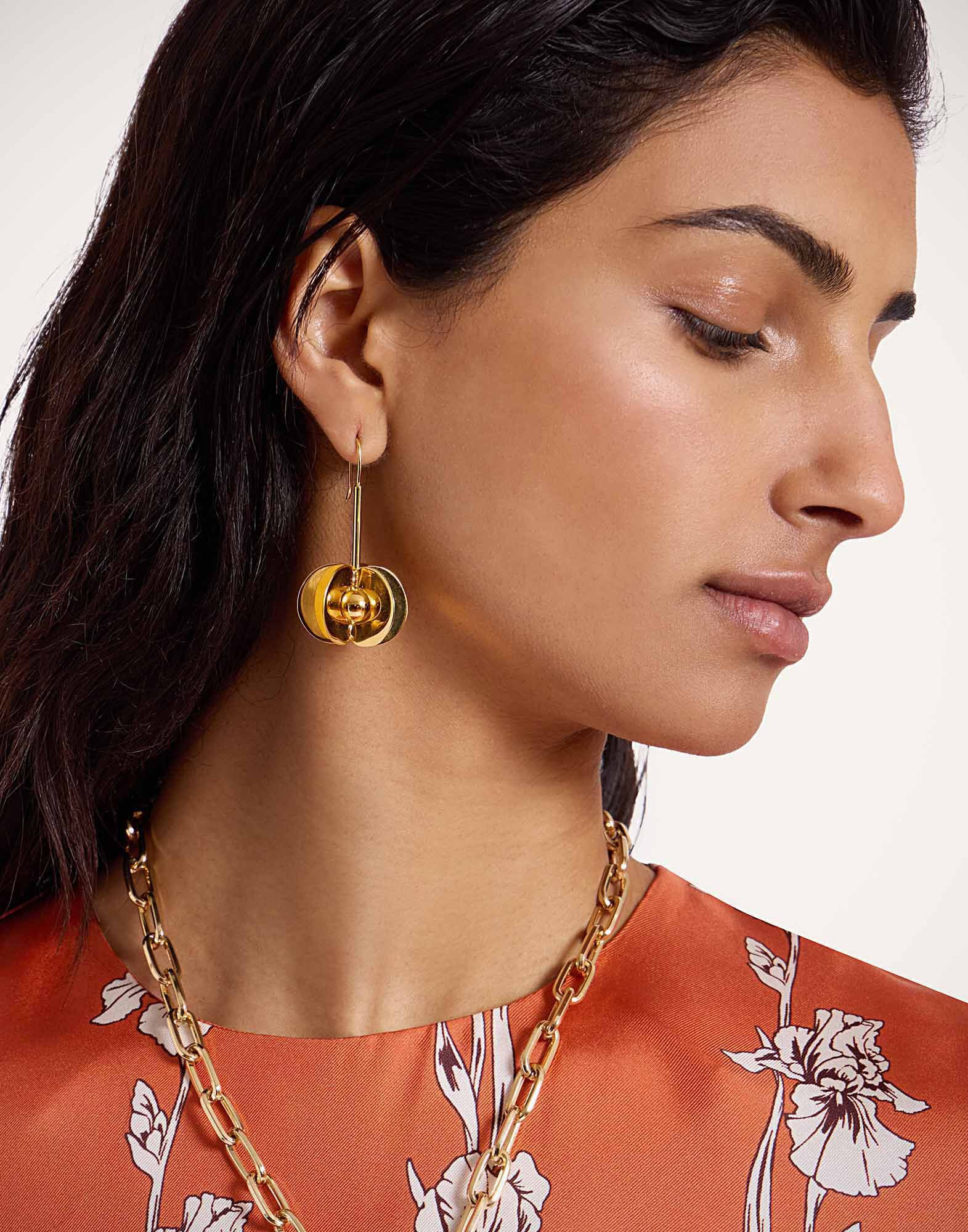 La DoubleJ Aura Earrings 24k Gold Plate EAR0050BRA003SOLIDYE05