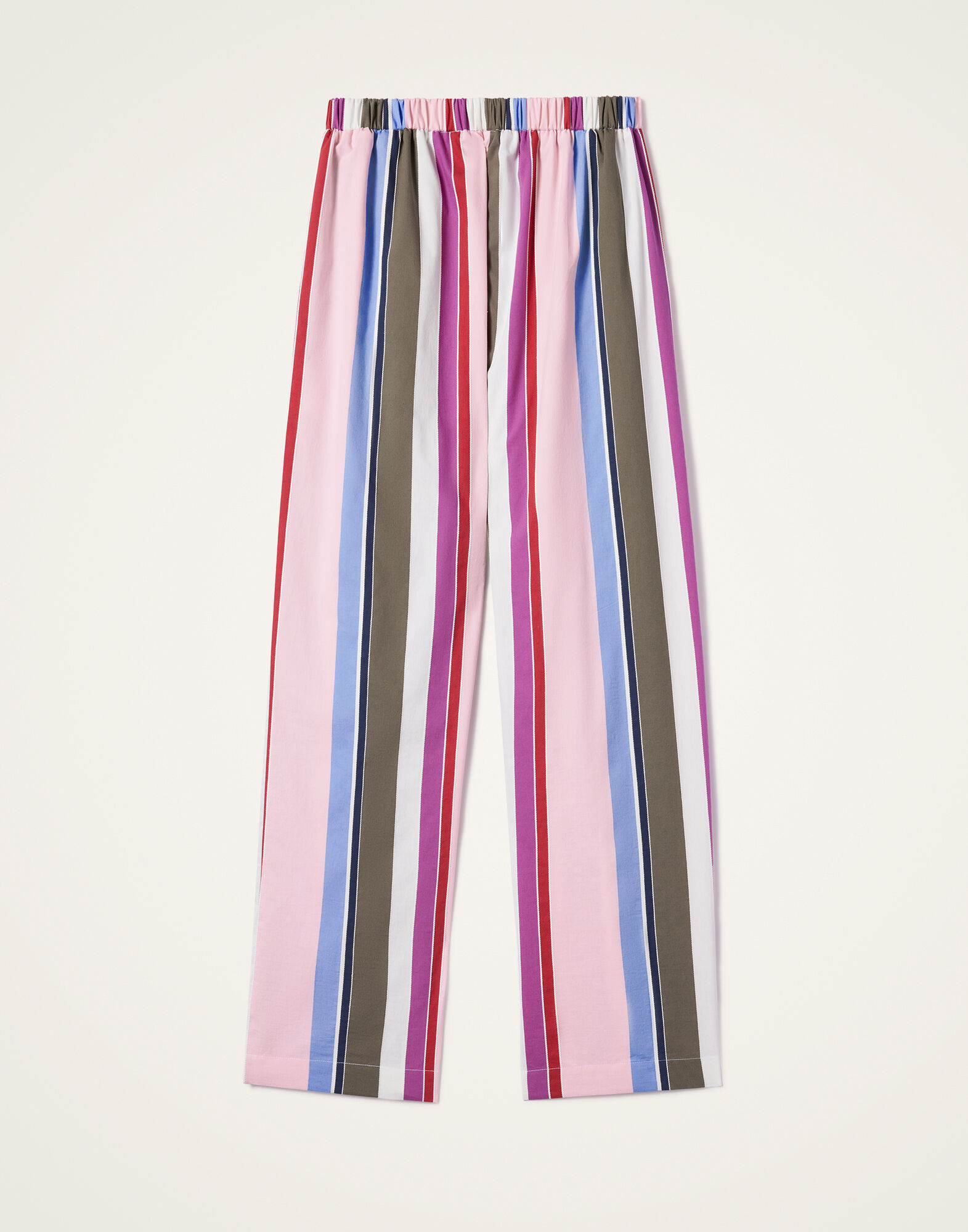 La DoubleJ Drawstring Pants Stripes Multicolor Pink TRO0053COT078CLB22PI01