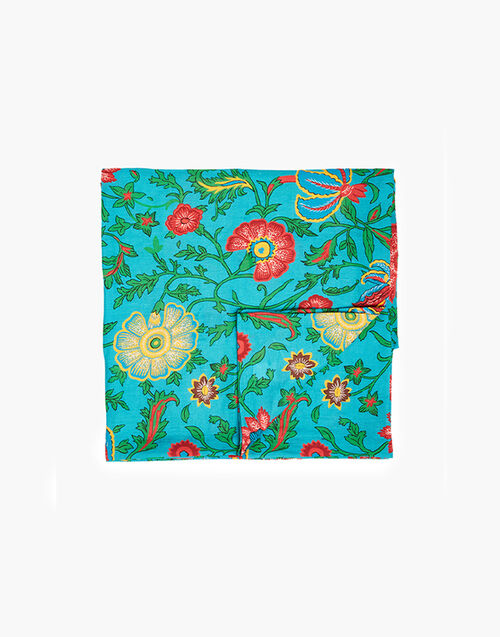 La DoubleJ Large Tablecloth (180x350) Dragon Flower Turchese TBC0003LIN001DRA0005