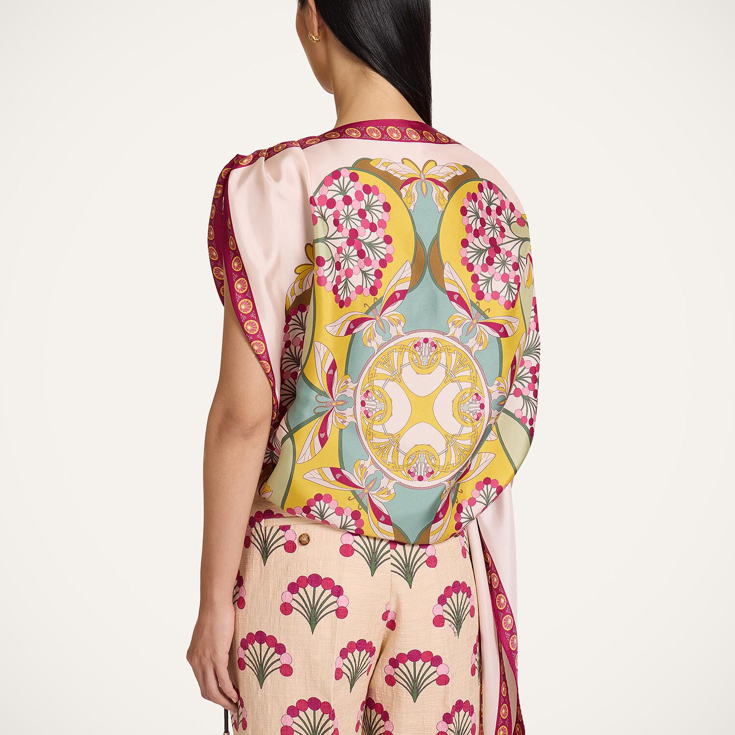  La Doublej Florette Placée Fuchsia Women - Full-on Foulard Florette Placée Fuchsia One Size 100% Silk 