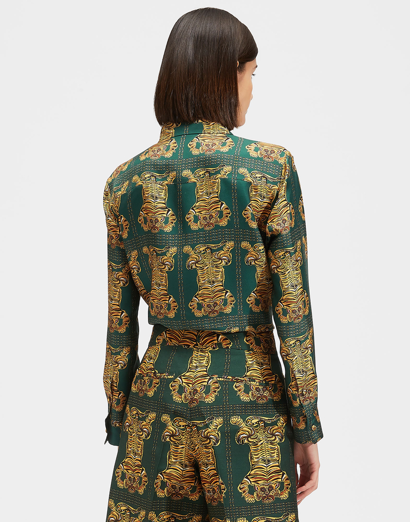 La DoubleJ Boy Shirt La DoubleJ Boy Shirt Tiger Tiles SHI0001SIL001TIG0003