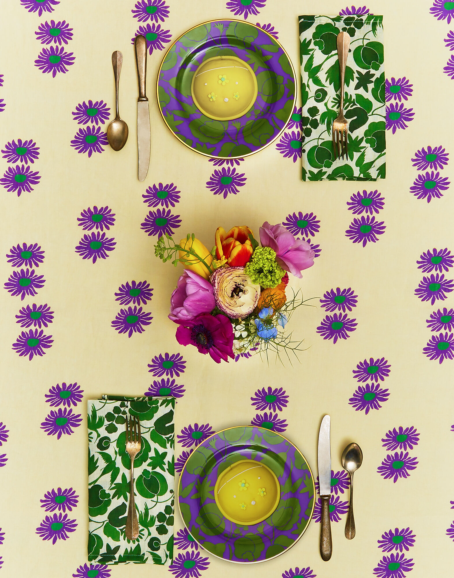 La DoubleJ Small Tablecloth Margherita Viola TBC0001LIN001MRG0004