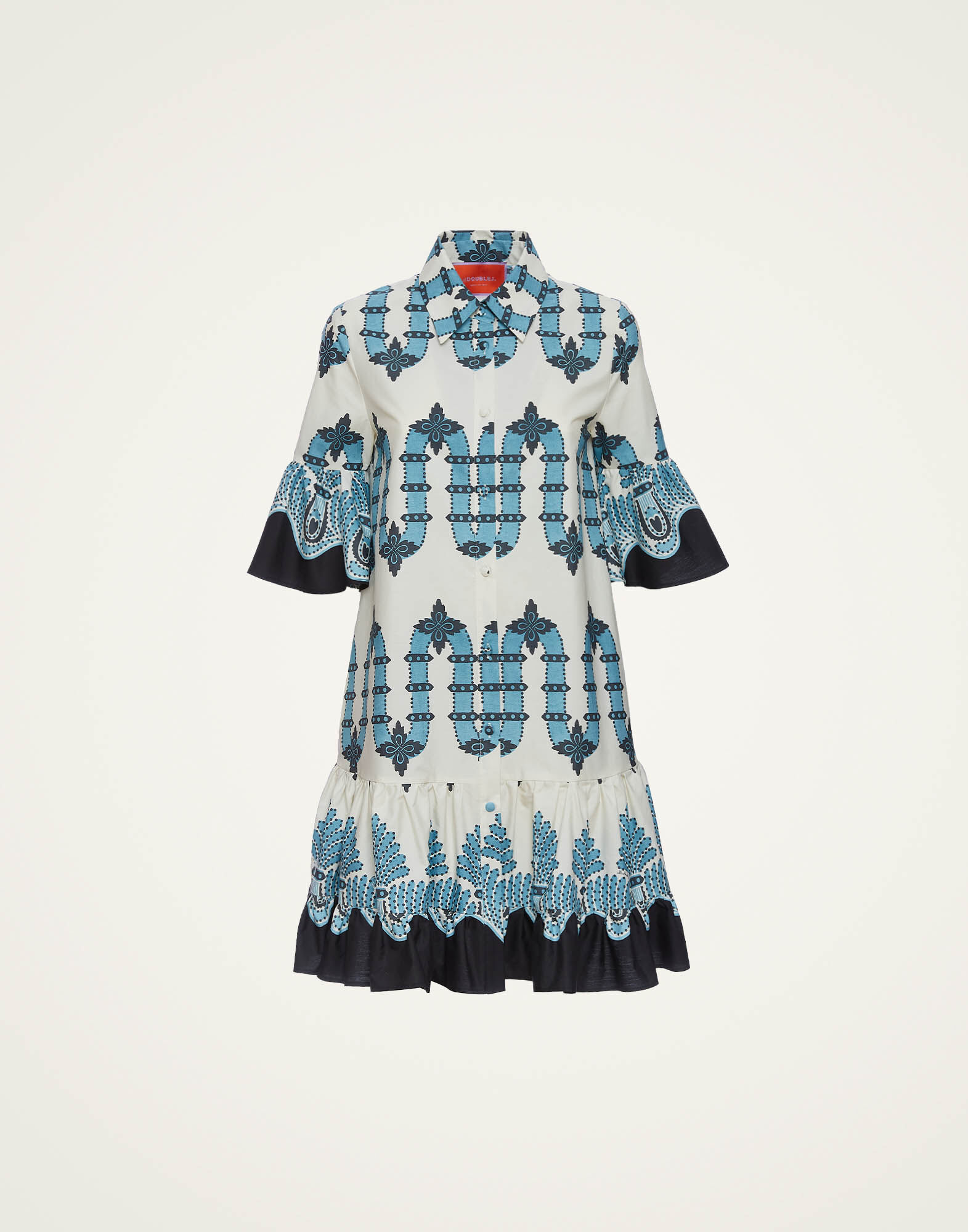 La DoubleJ Choux Dress Scirocco Plac&eacute;e Ivory DRE0193COT039SCI03WH04