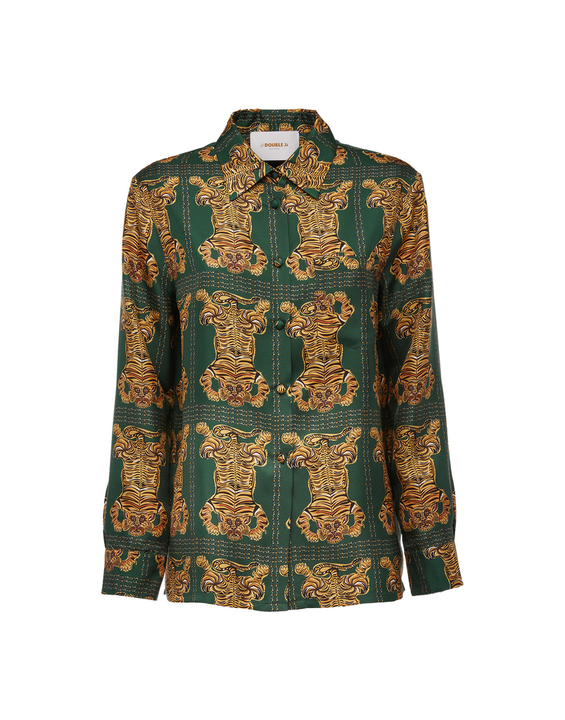 La DoubleJ Boy Shirt La DoubleJ Boy Shirt Tiger Tiles SHI0001SIL001TIG0003