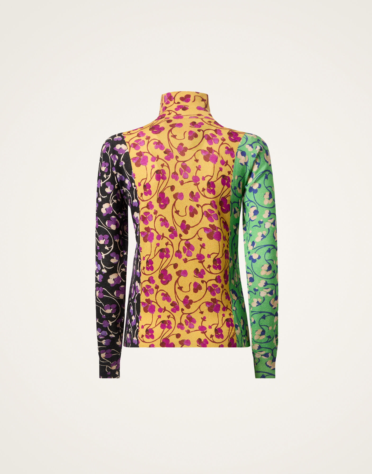 La DoubleJ Silky Turtleneck Honeysuckle Tricolor Yellow PUL0302KNI172VA455YE02