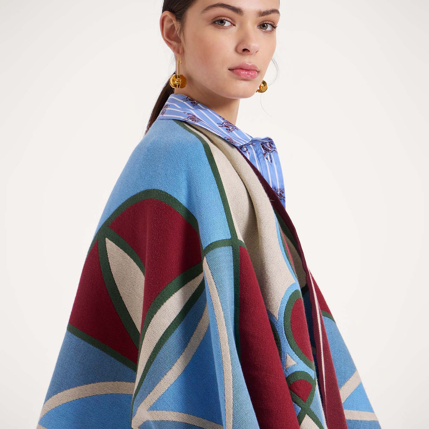 La Doublej Poncho In Eclipse Placee In Eclipse Placée Multicolor