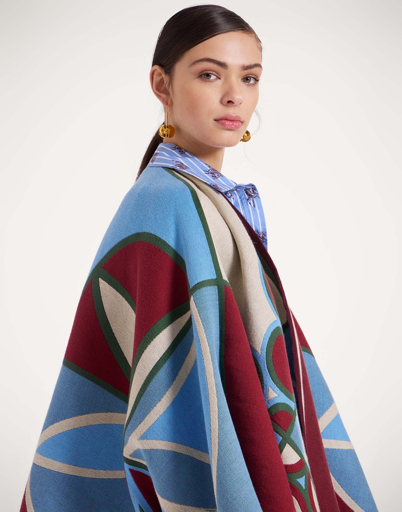 La DoubleJ Poncho La DoubleJ Poncho Eclipse Placée Multicolor SCA0064WOL028ECL05MU01