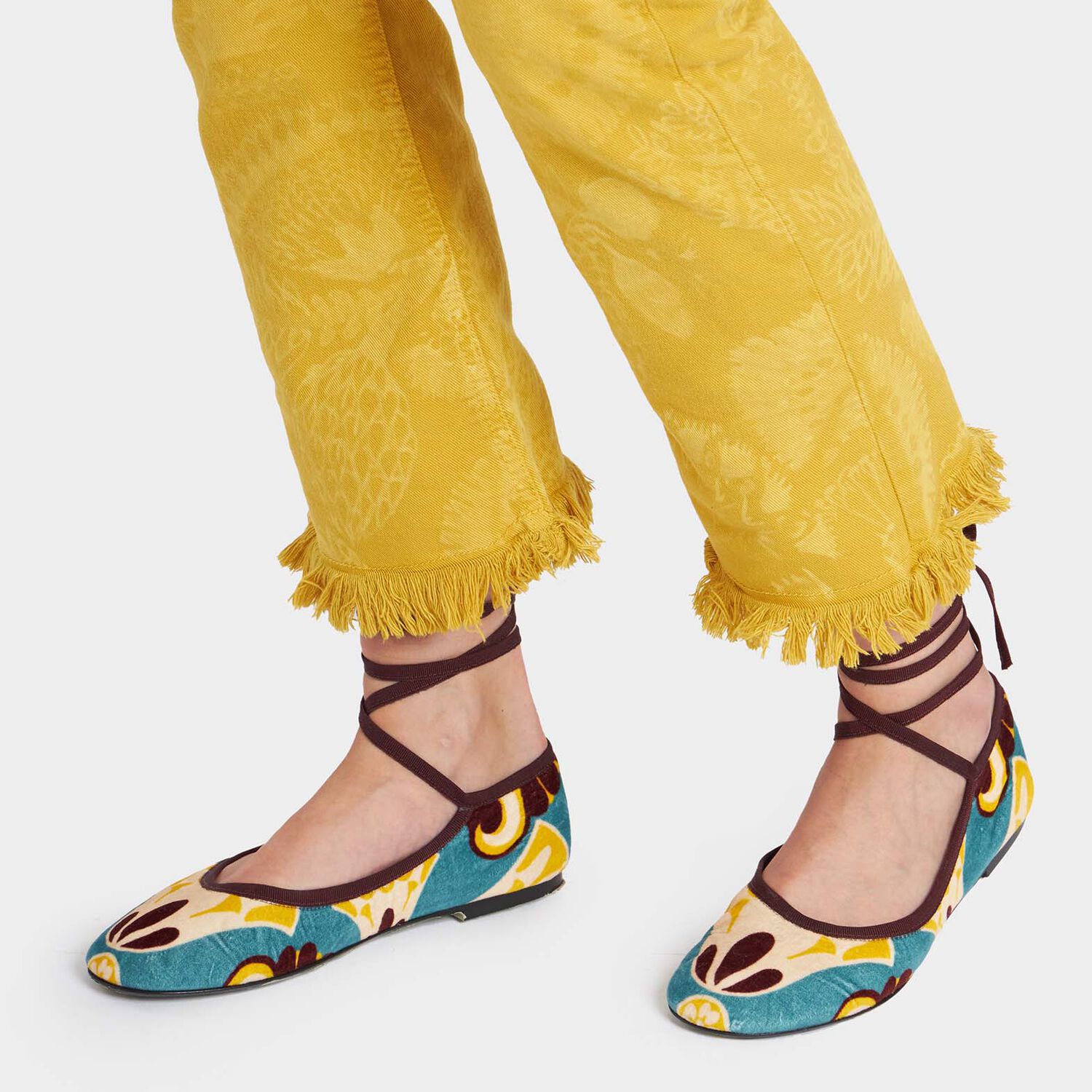 La Doublej Winter Ballerina Flats In Dendera Light Blue