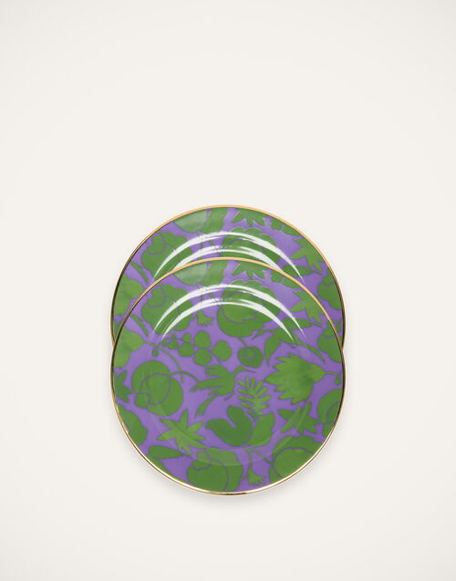 La DoubleJ Dessert Plate Set of 2 Wildbird Lilla/Verde DIS0023CER001CER0015