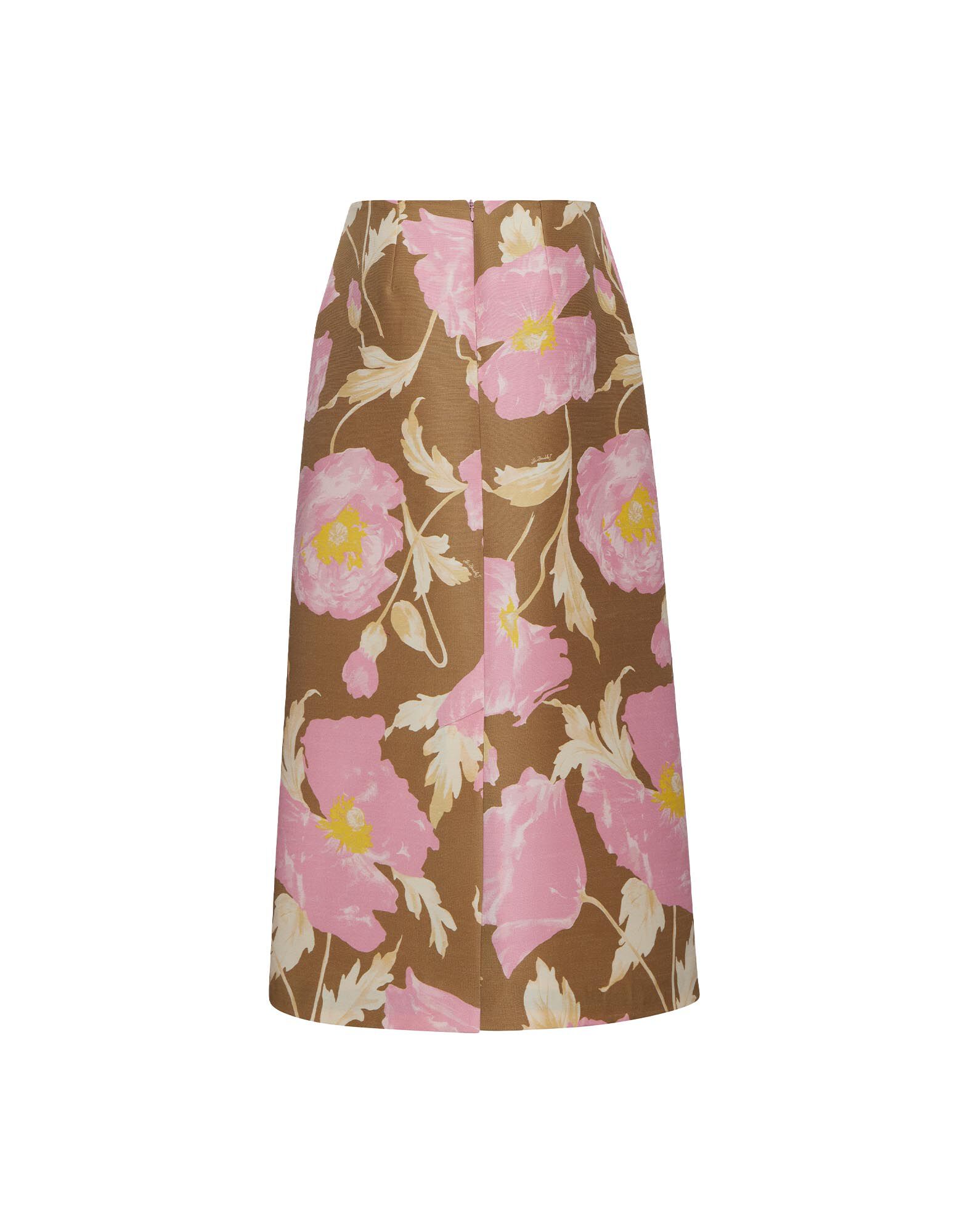 Khaki pencil skirt floral discount