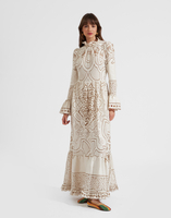 La DoubleJ Lacey Visconti Dress Solid White Smoke DRE0633EMB006SOLIDWH02