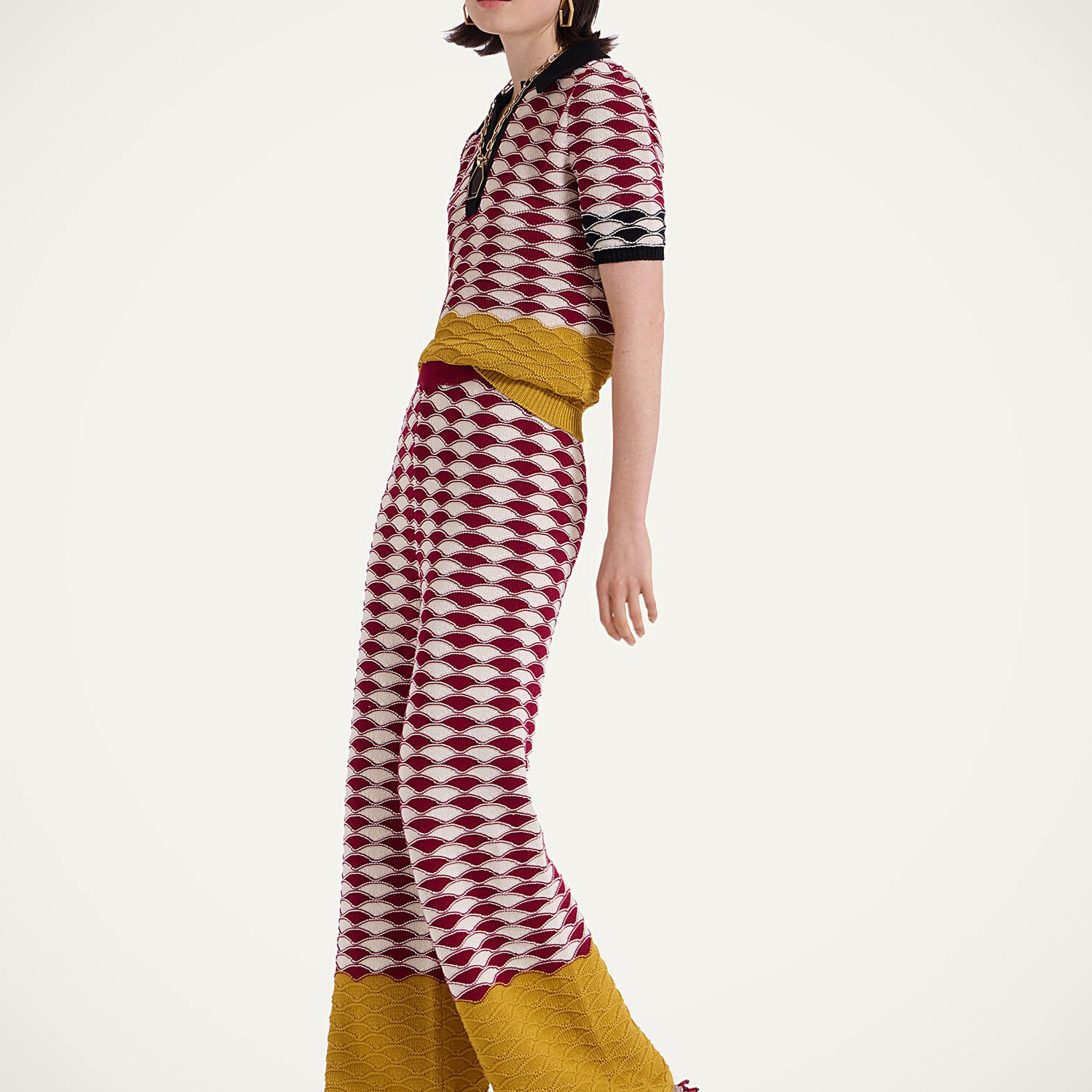 La Doublej Sunset Pants Red/yellow/white In Multicolor Red & Yellow
