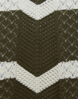 La DoubleJ Chevron Crop Sweater Solid Camouflage PUL0146KNI084VA254GR08