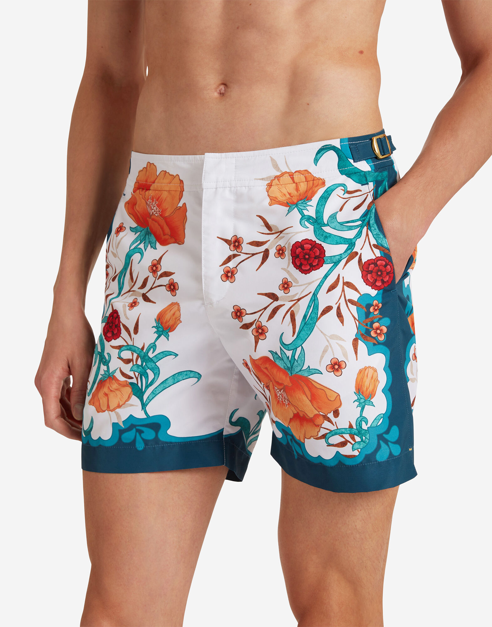 Bulldog Swim Shorts in Morpheus Placee Orange for Women La DoubleJ