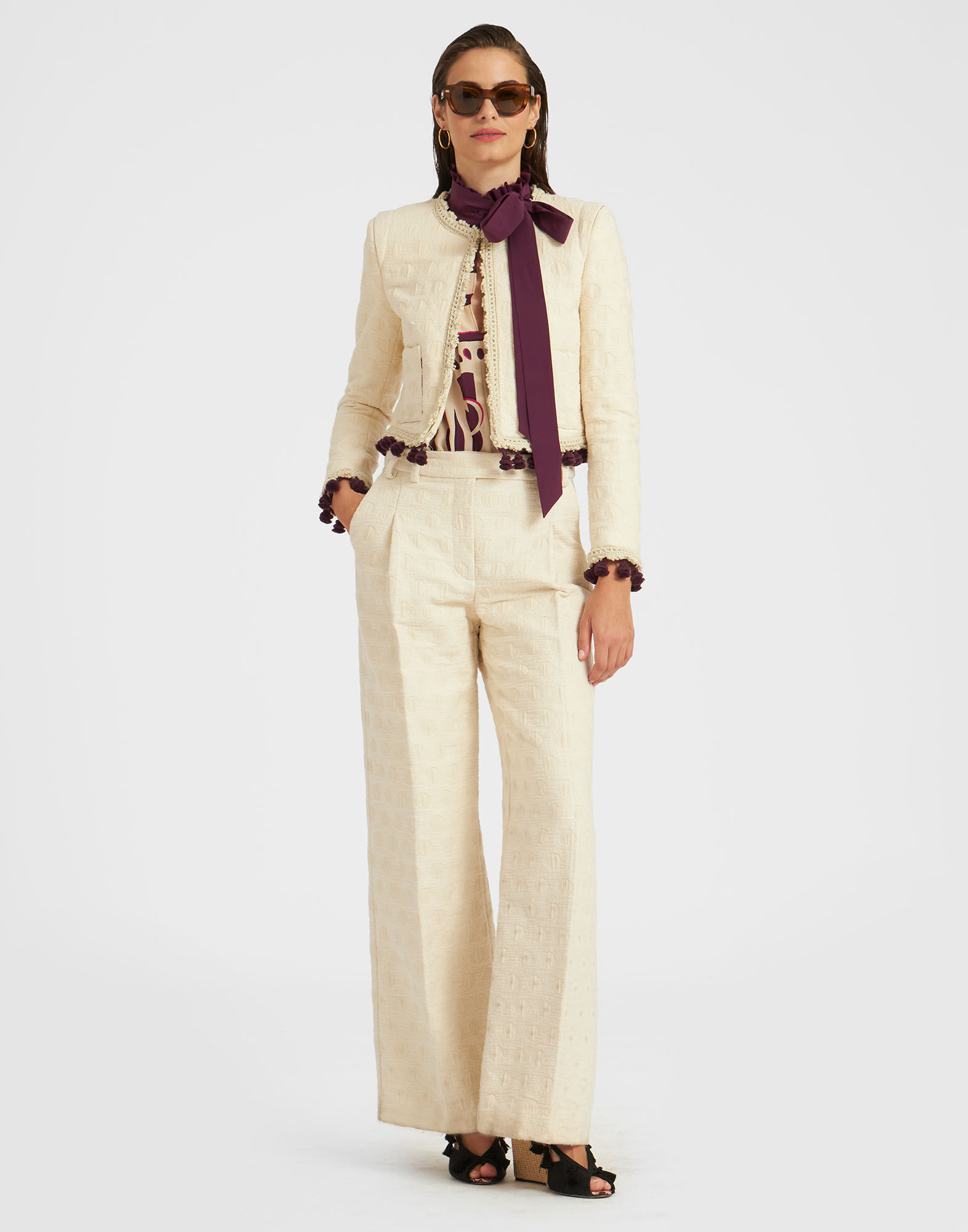 Bijoux Jacket Embroidered in Creamy for Women | La DoubleJ Bijoux Jacket Embroidered in Creamy for Women | La DoubleJ