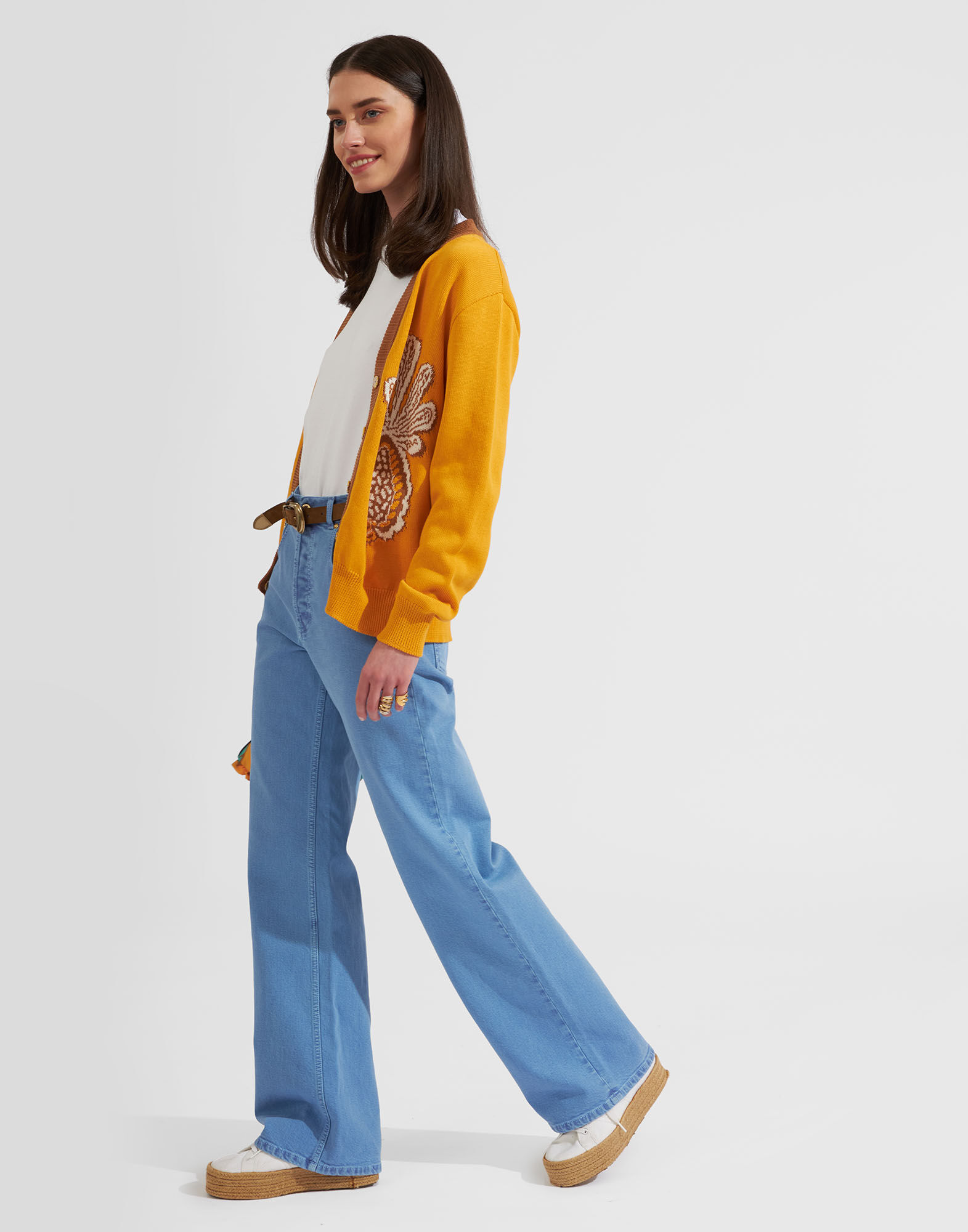 La DoubleJ Pineapple Cardigan Avorio PUL0157KNI087VA178WH04