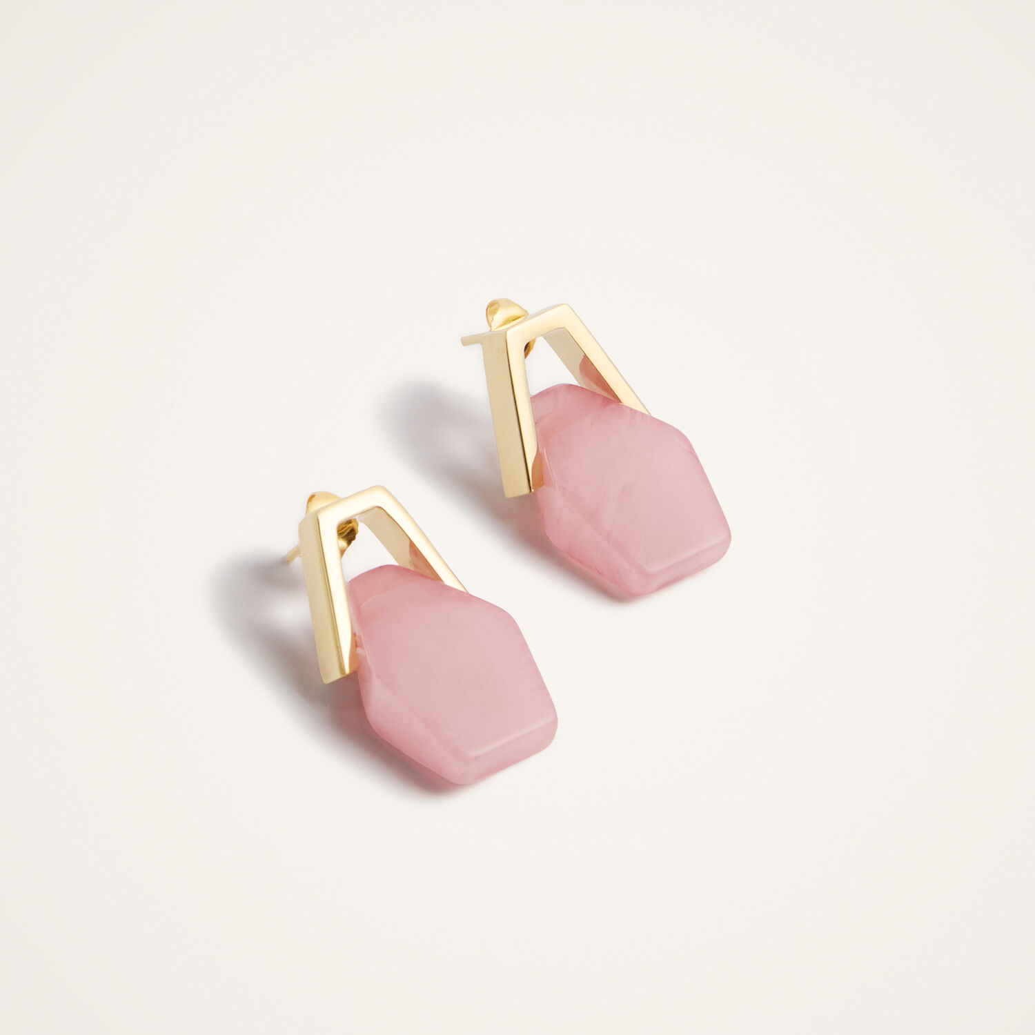  La Doublej Earrings Women - Portal Earrings 24k Gold Plate & Pink Resin One Size 60% Resin 40% Brass 