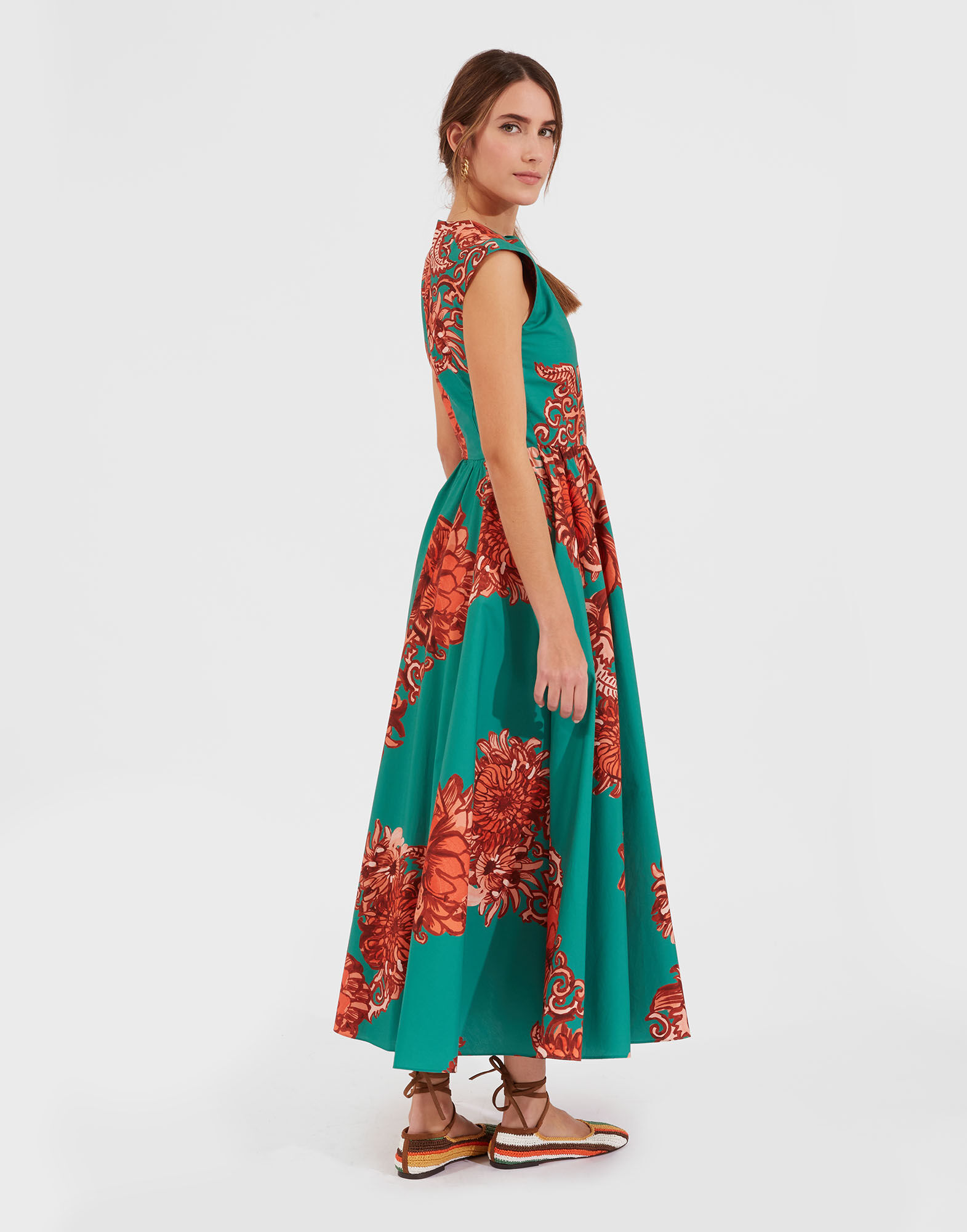 La DoubleJ Keyhole Dress Anemone Ghirlanda DRE0506COT039ANE03GR02