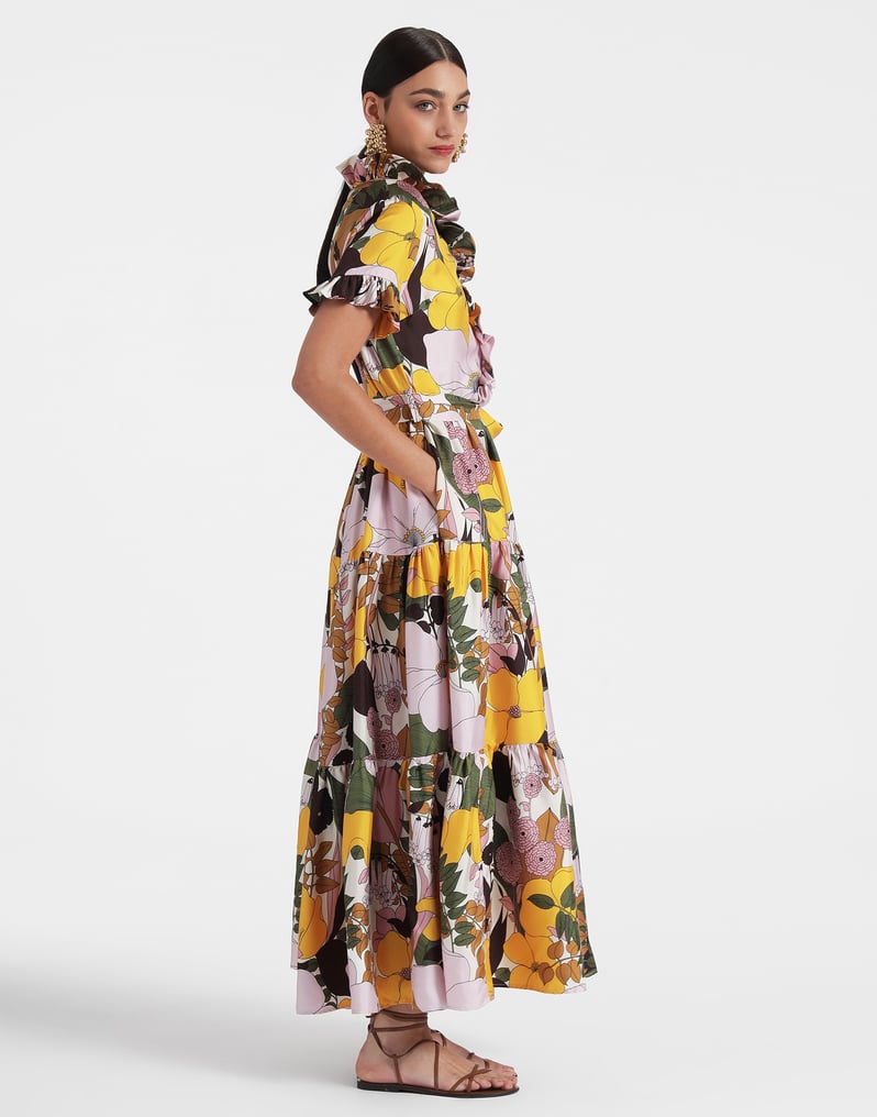 La DoubleJ Long And Sassy Dress La DoubleJ Long And Sassy Dress Big Flower Rose DRE0017SIL001BFL03PI01