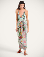 La DoubleJ Pareo La DoubleJ Pareo Zooflora Placée Light Blue SCA0051COT021ZOF06BU01