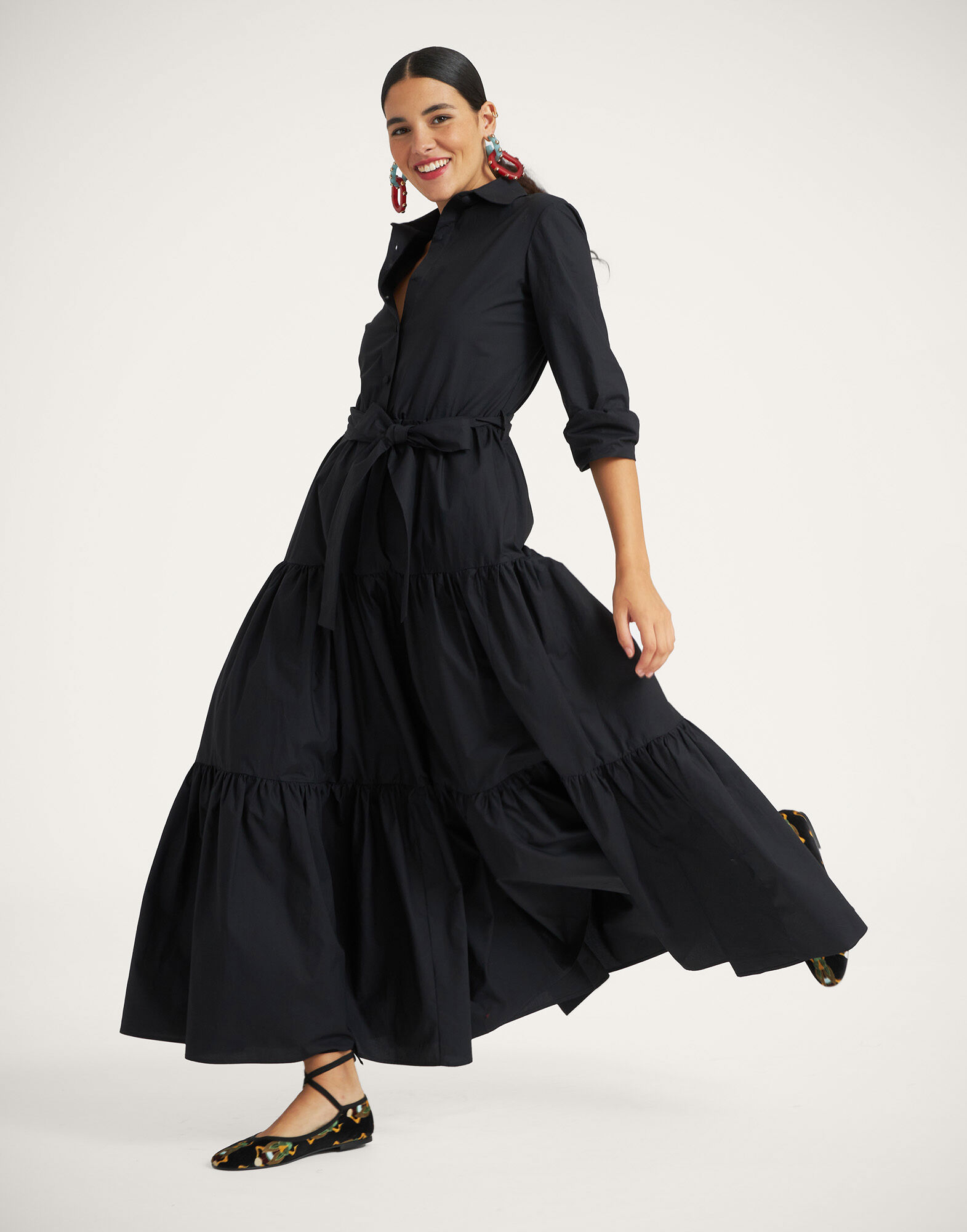 La DoubleJ Bellini Dress Solid Black DRE0016COT001BLA0001