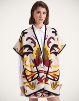 La DoubleJ In My Power Knit Scarf Cape La DoubleJ In My Power Knit Scarf Cape Multicolor Ivory & Red SCA0083KNI177VA402BR05