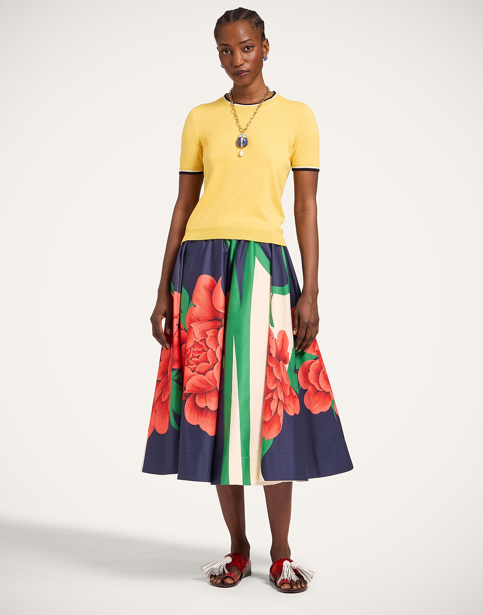 La DoubleJ Ballerina Skirt Queen Peony Plac&eacute;e Blue SKI0199COT094QPE02BU03