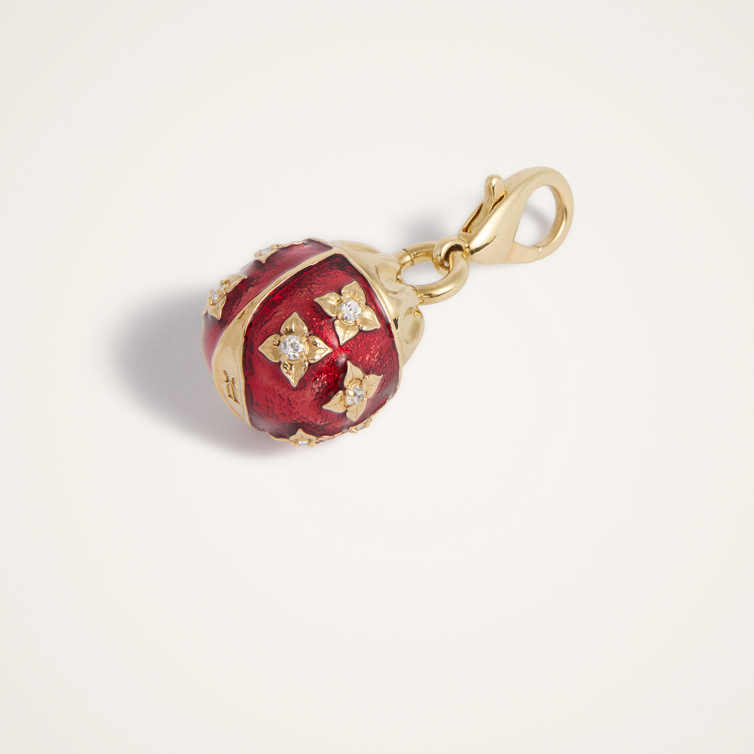 La Doublej Charms Women - Lady Scarab Charm 24k Gold Plate & Rhinestone One Size 60% Tin Alloy 10% Zamak 10% Crystal 10% Brass 10% Enamel 