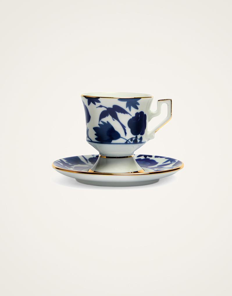 La DoubleJ Espresso Cup Set Of 2 La DoubleJ Espresso Cup Set Of 2 Wildbird Blue CUP0001CER001BIR01BU03