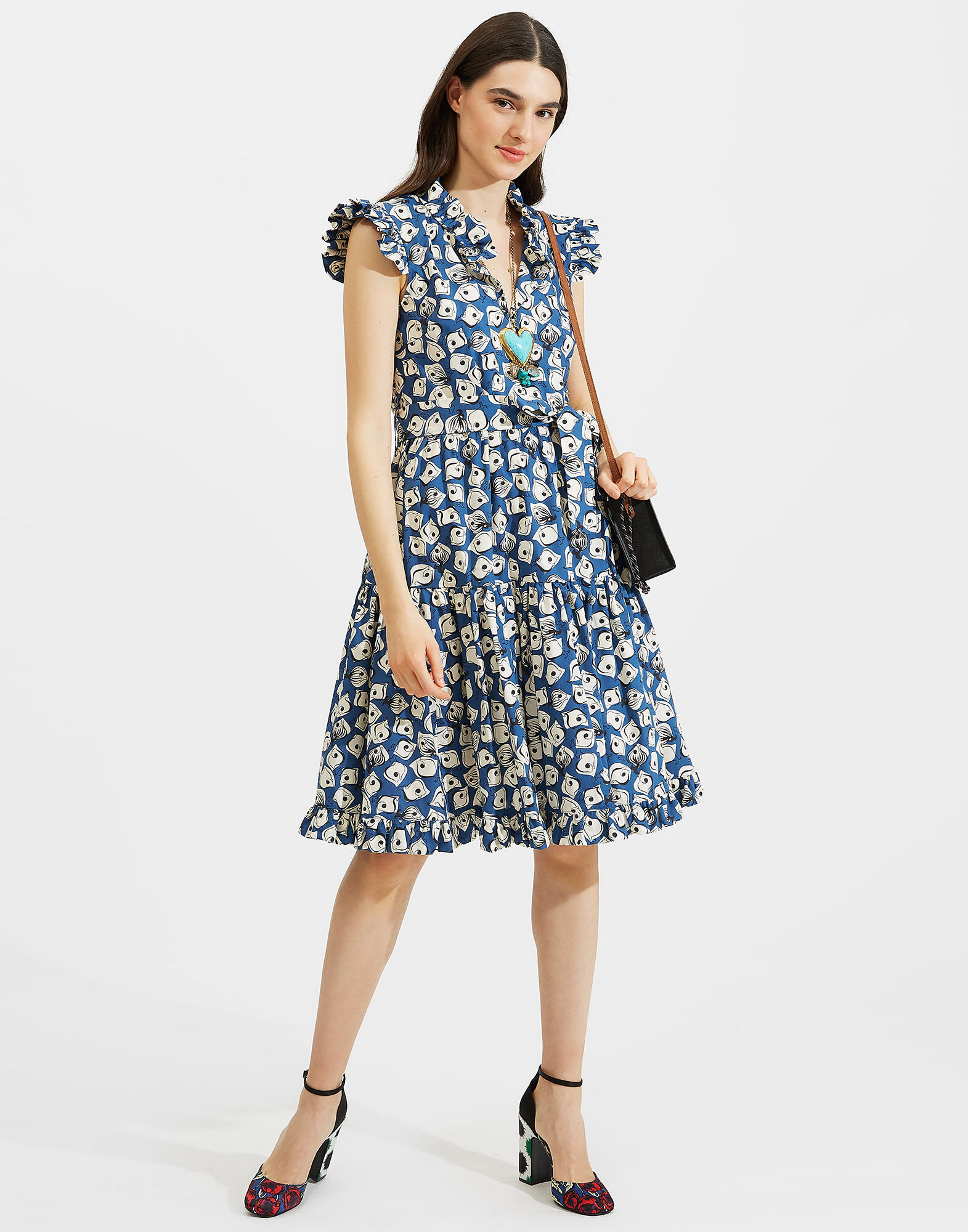 LaDoubleJ Short and Sassy Dress Pesciolini Blu DRE0003COT001PES0002