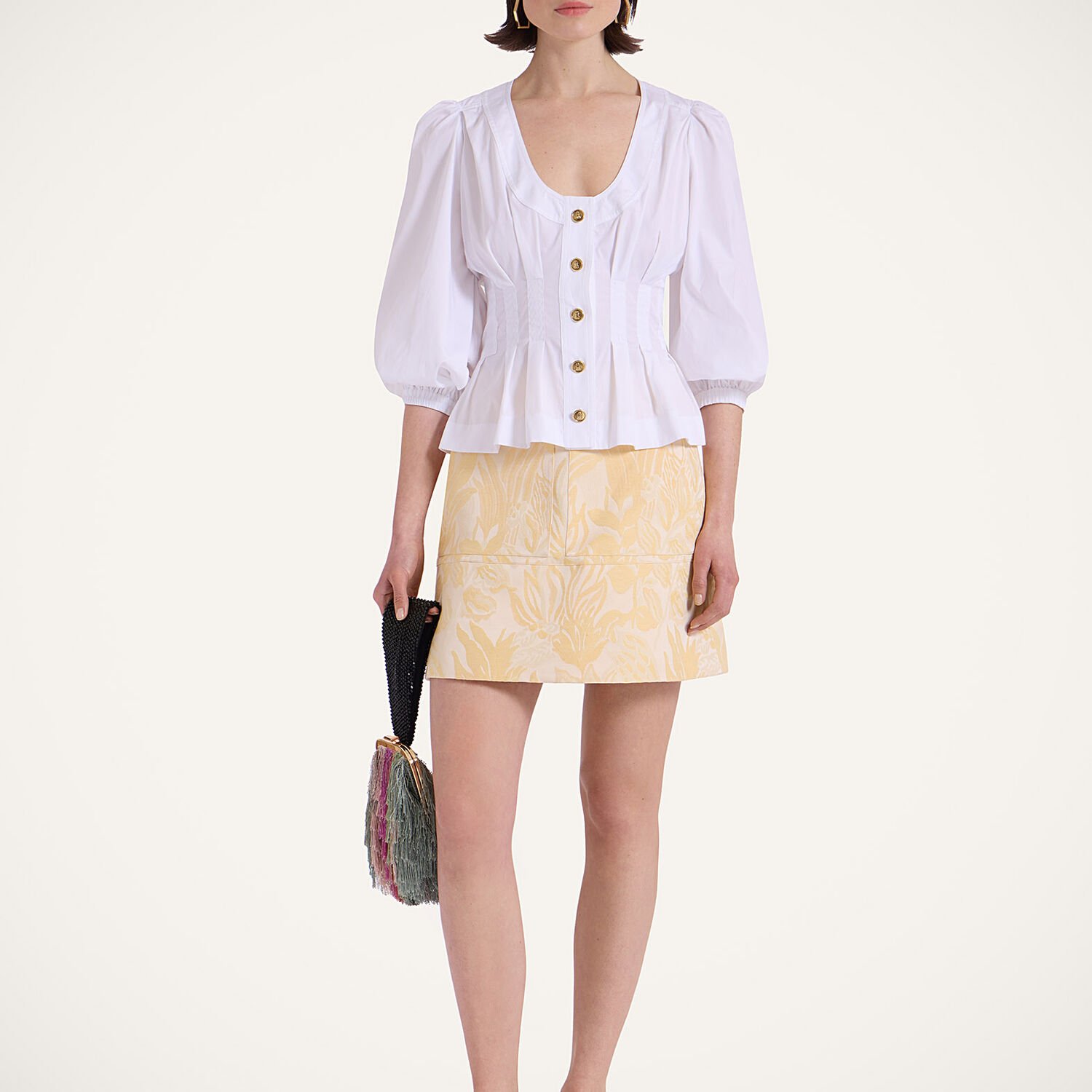 La Doublej Short Skirt In Iris Yellow