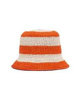 La DoubleJ Bucket Hat Raffia Bicolore Arancio HAT0015RAF003ORA05OR02