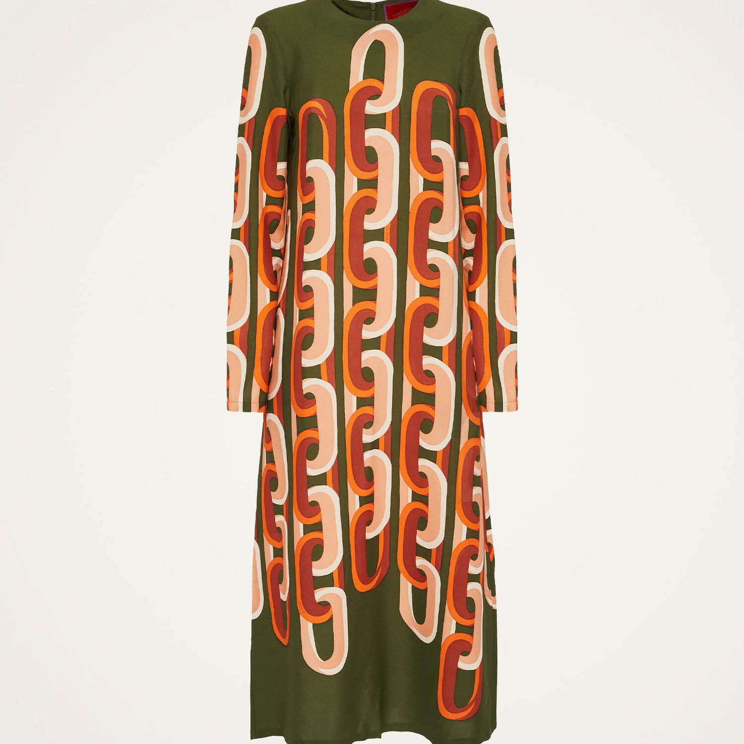 La Doublej La Double J Woman Midi Dress Military Green Size L Viscose In Multi