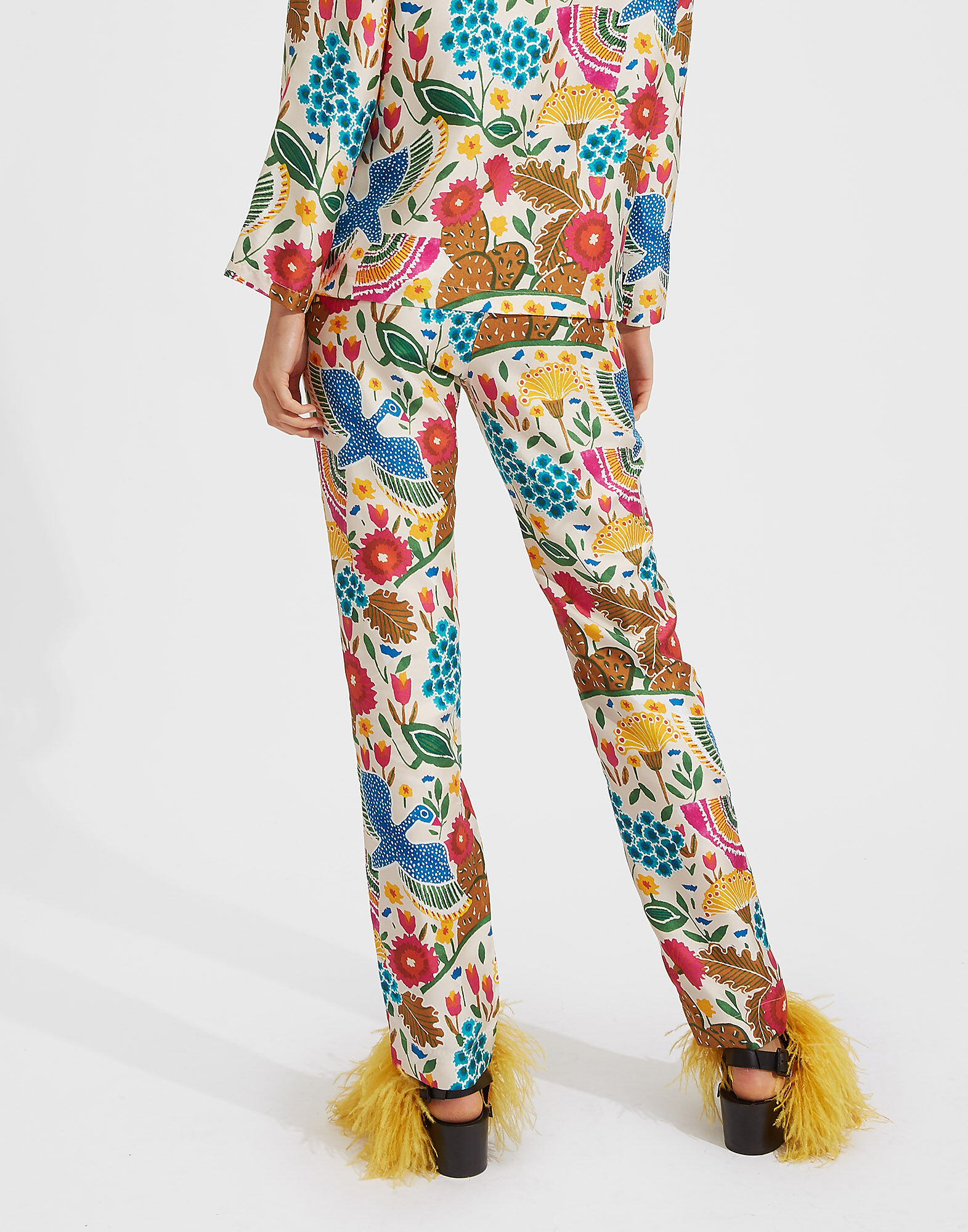 La DoubleJ Pajama Pants Colombo Bianco TRO0019SIL001COL0003