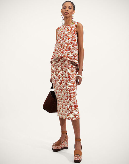 La DoubleJ Pencil Skirt Ventaglio SKI0011COT005VEN0001