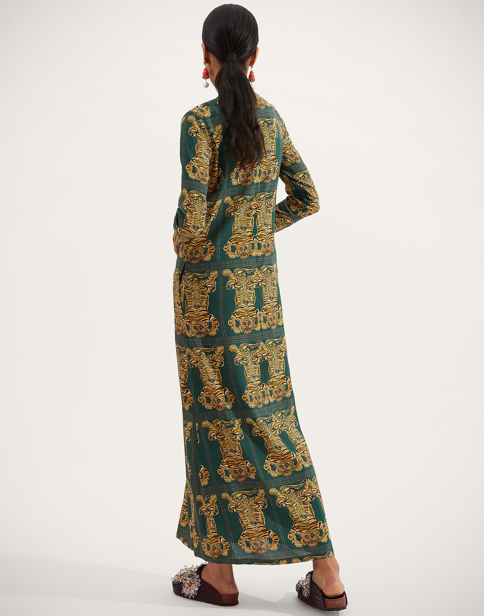 La DoubleJ Long Sleeve Swing Dress Tiger Tiles DRE0184VIS001TIG0002