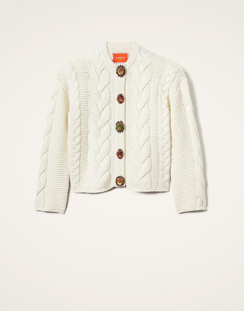 La DoubleJ Portrait Cardigan Solid Ivory PUL0211KNI120VA271WH04