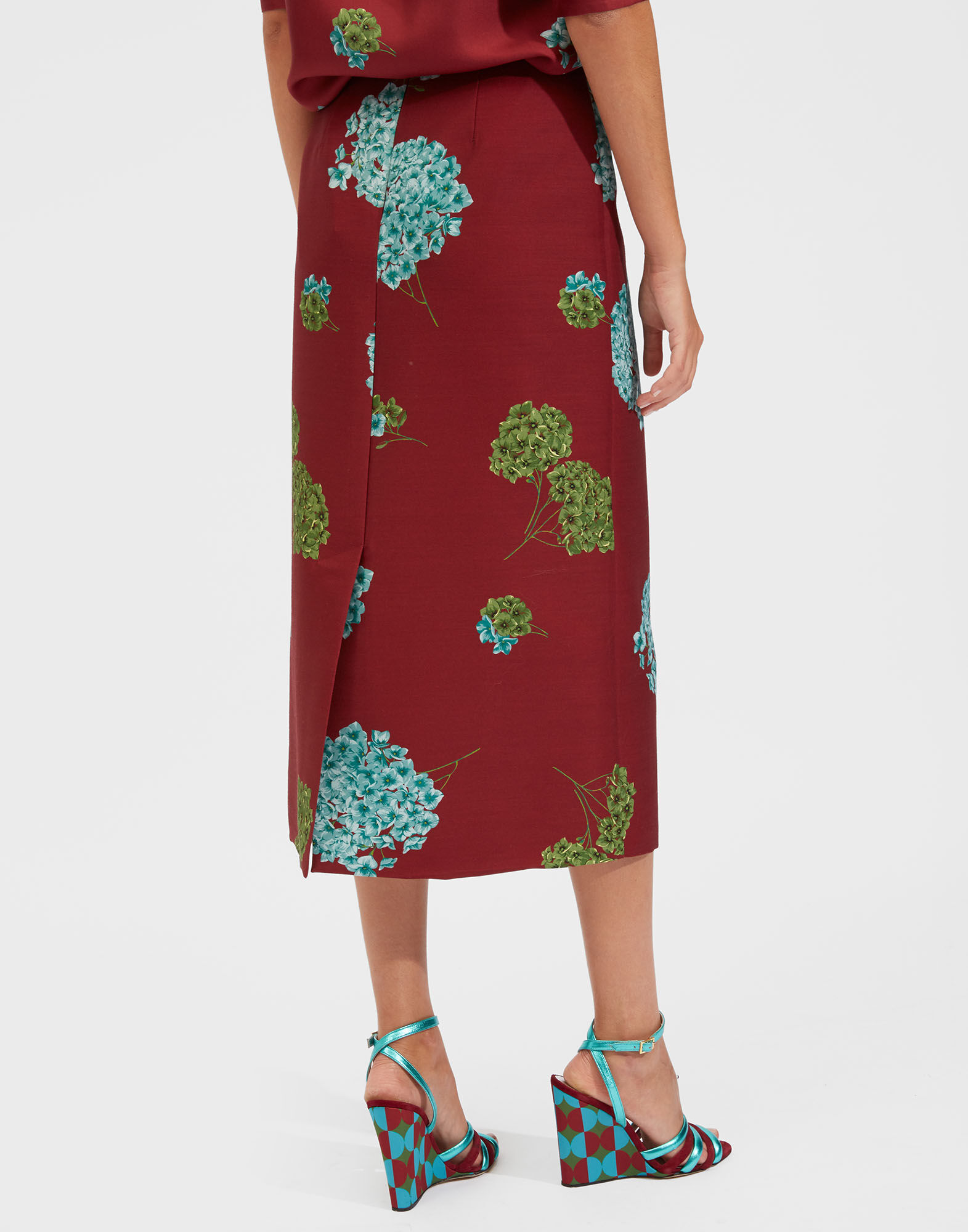 La DoubleJ Pencil Skirt Ortensia Bordeaux SKI0011CAD001ORT0004